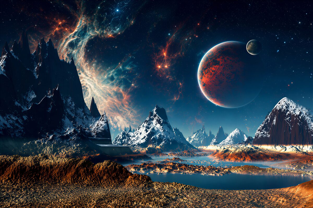 Fototapeta powierzchni planety science fiction