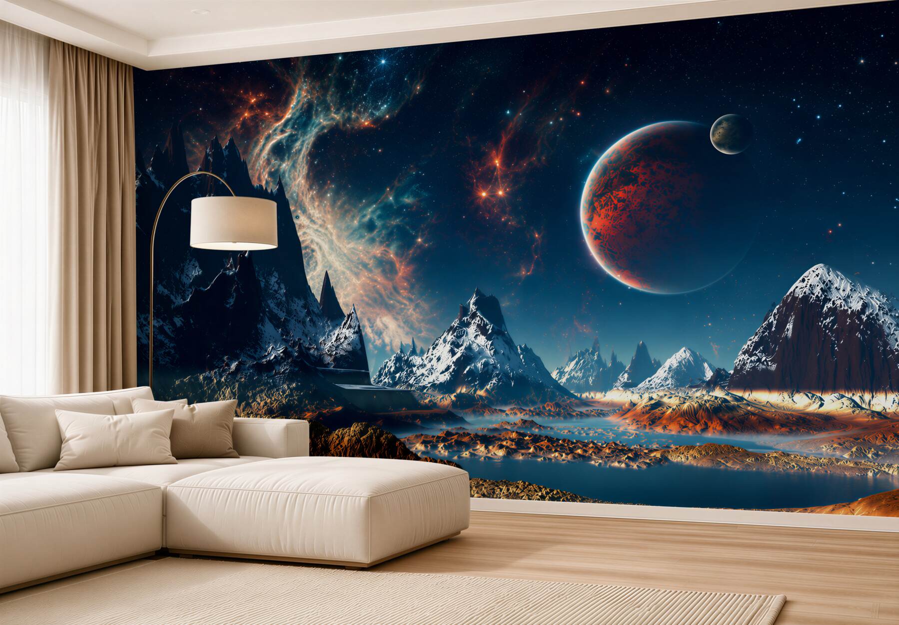Fototapeta powierzchni planety science fiction