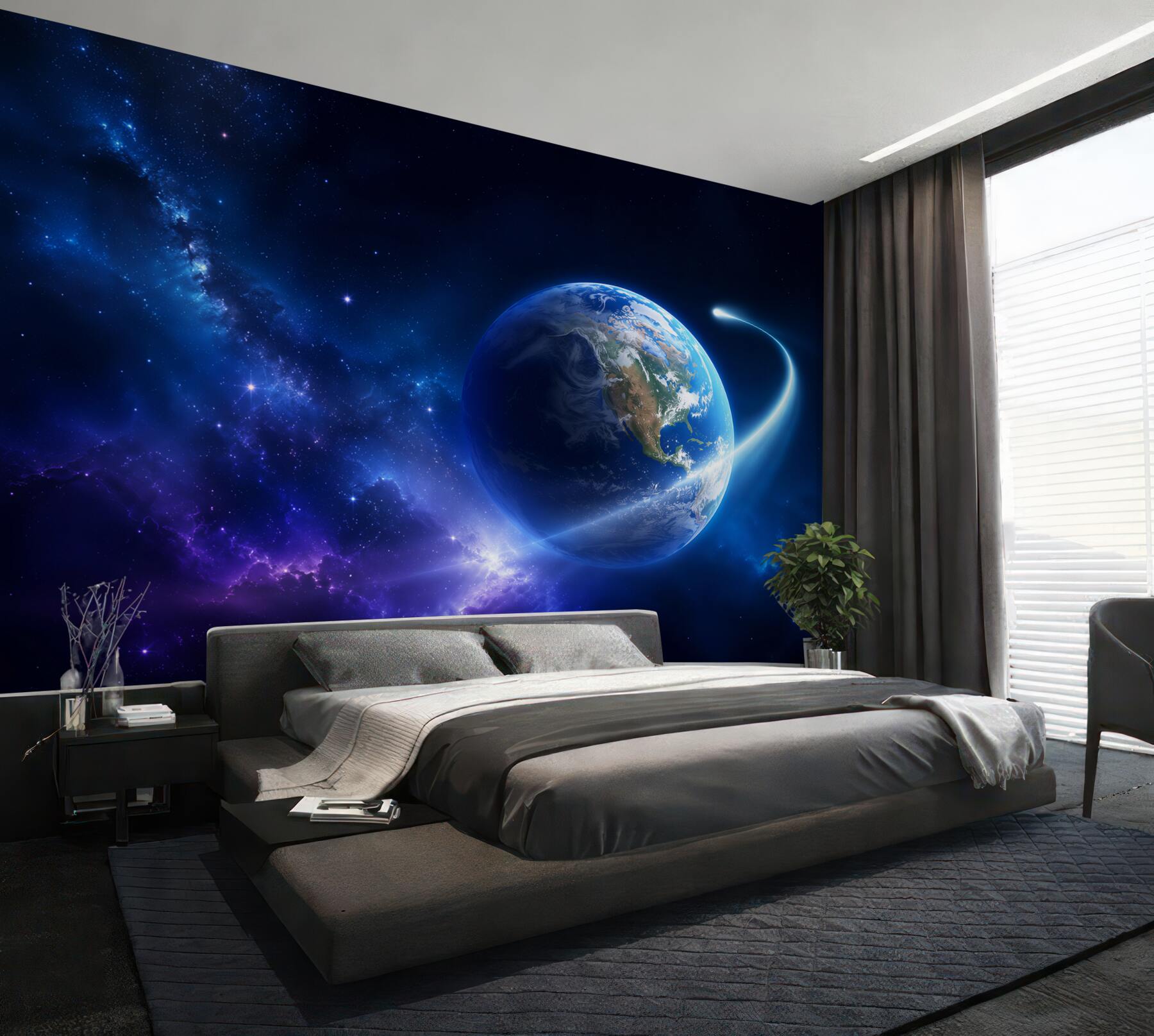 Fototapeta planeta Ziemia w nieskończonej przestrzeni?v23