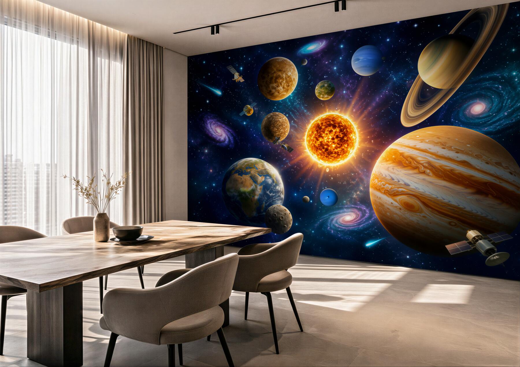 Fototapeta planety o różnych kształtach i kolorach?v23