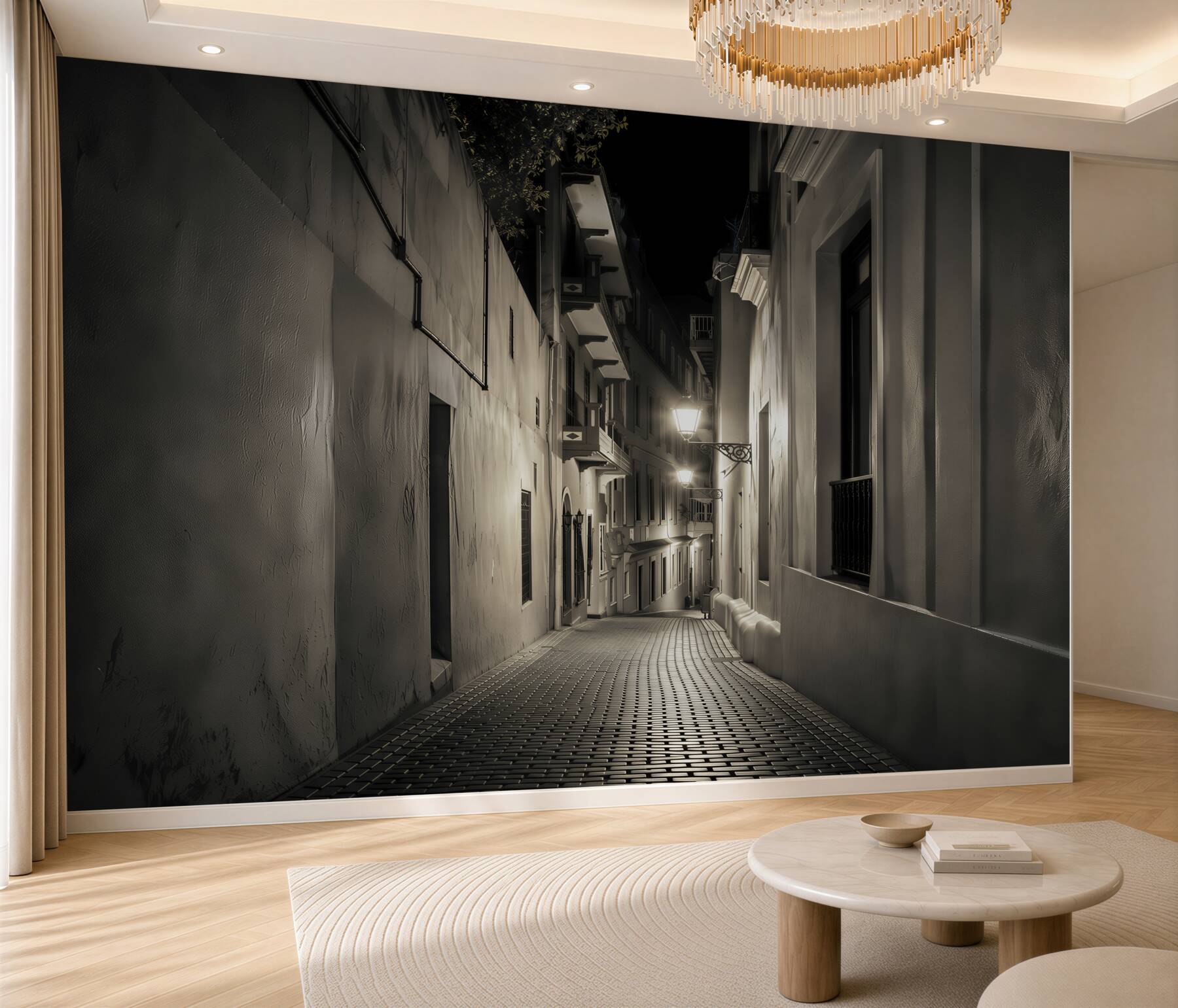 Fototapeta pusta ulica w nocy