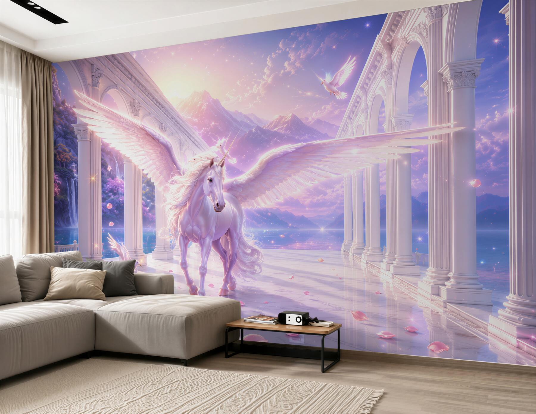 Fototapeta latający jednorożec fantasy