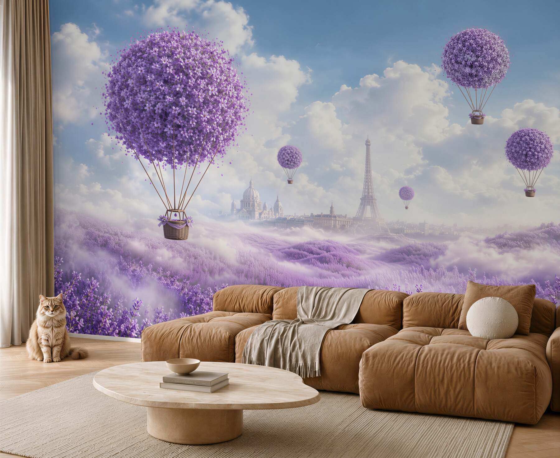 Fototapeta pole lawendy i balony?v23