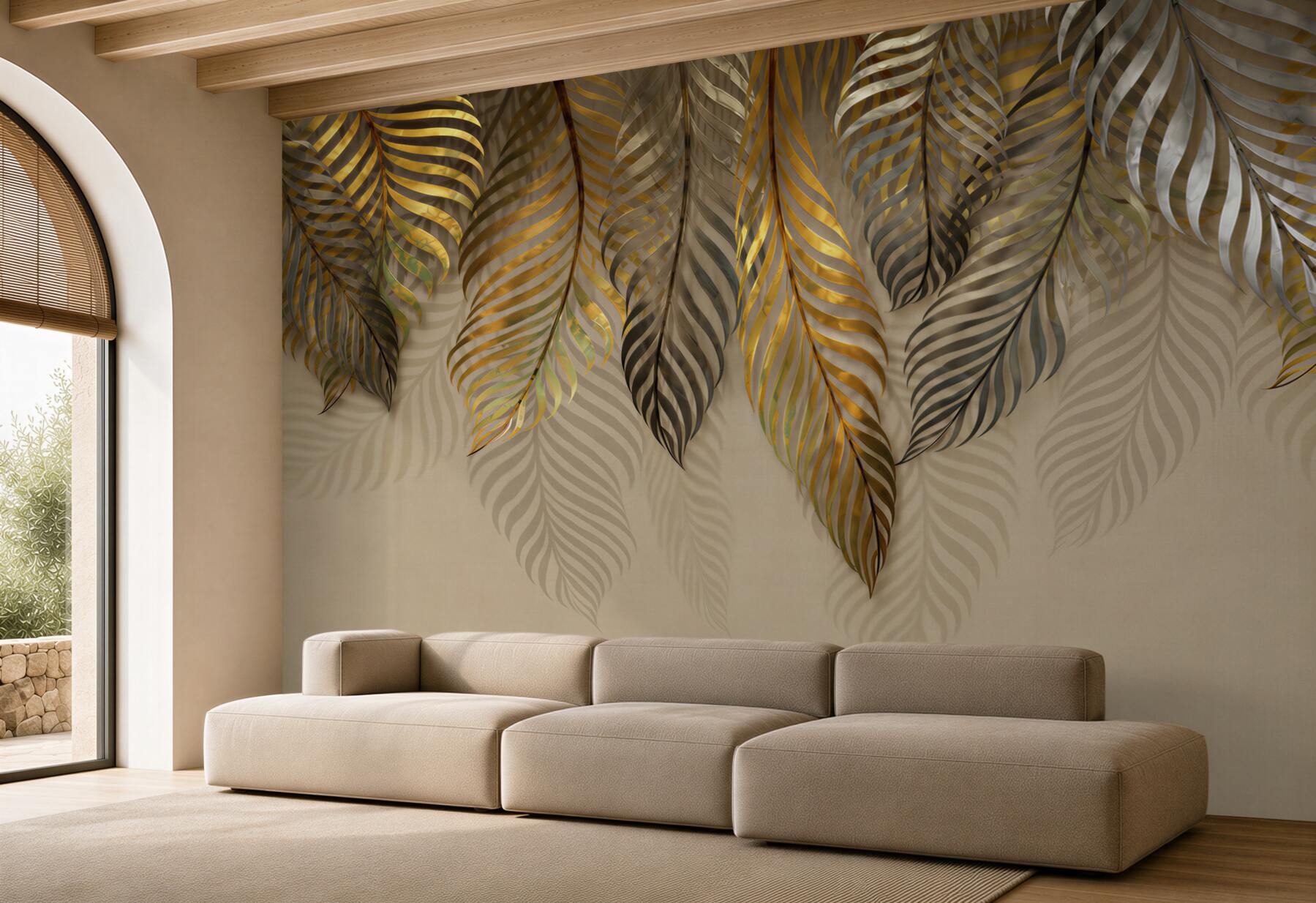 Fototapeta złote gałęzie palm bananowych?v23