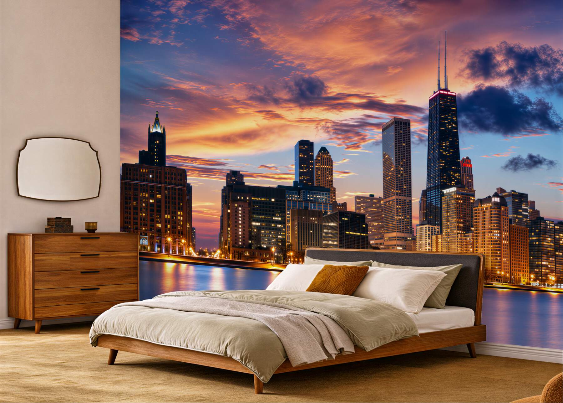 Fototapeta zachód słońca nad Chicago, Illinois?v23