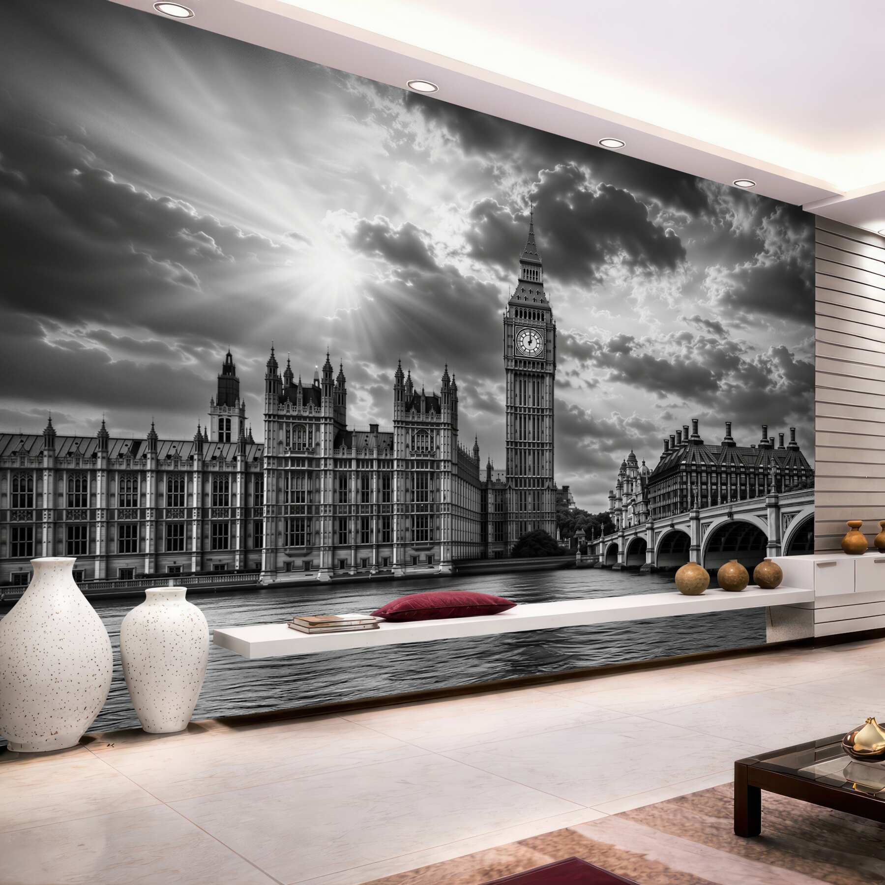 Fototapeta Big Ben czarno-biały Londyn