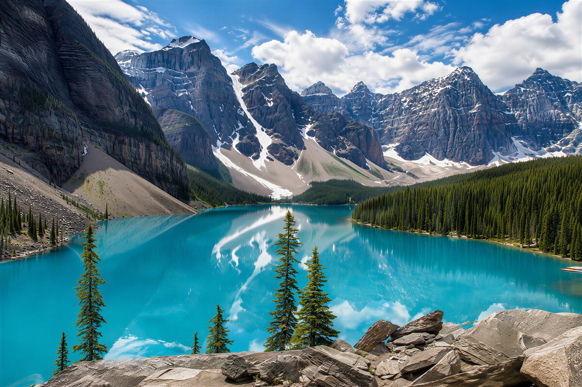 Fototapeta lazurowe wody górskich rzek