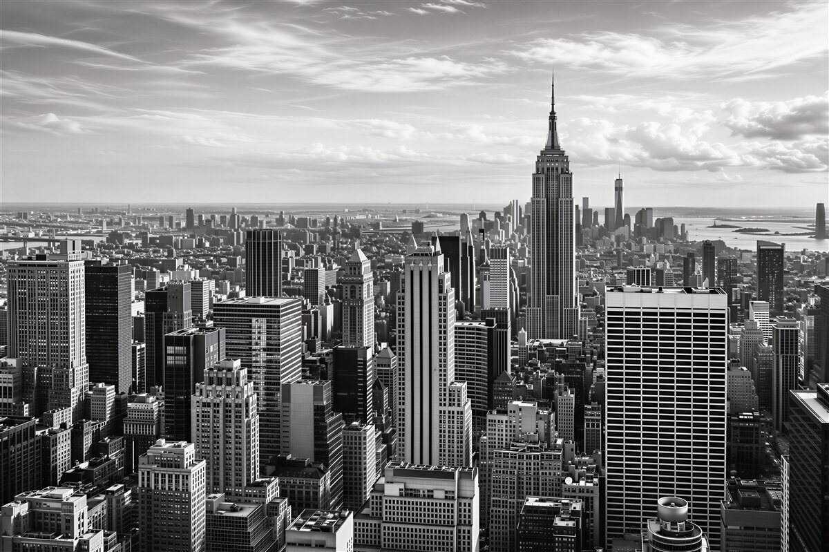 Fototapeta retro panorama Manhattanu