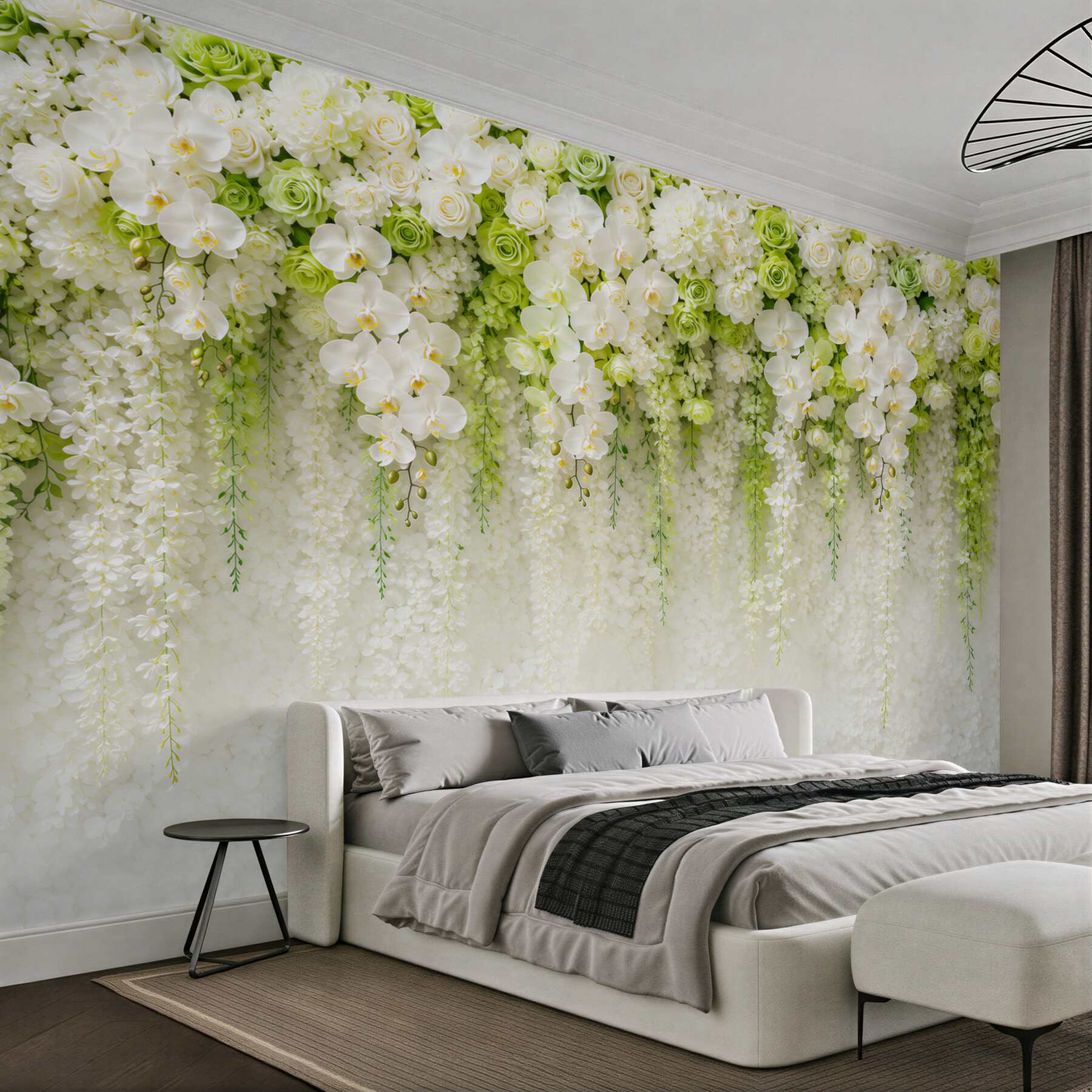 Fototapeta białe gałęzie orchidei i różne róże?v23