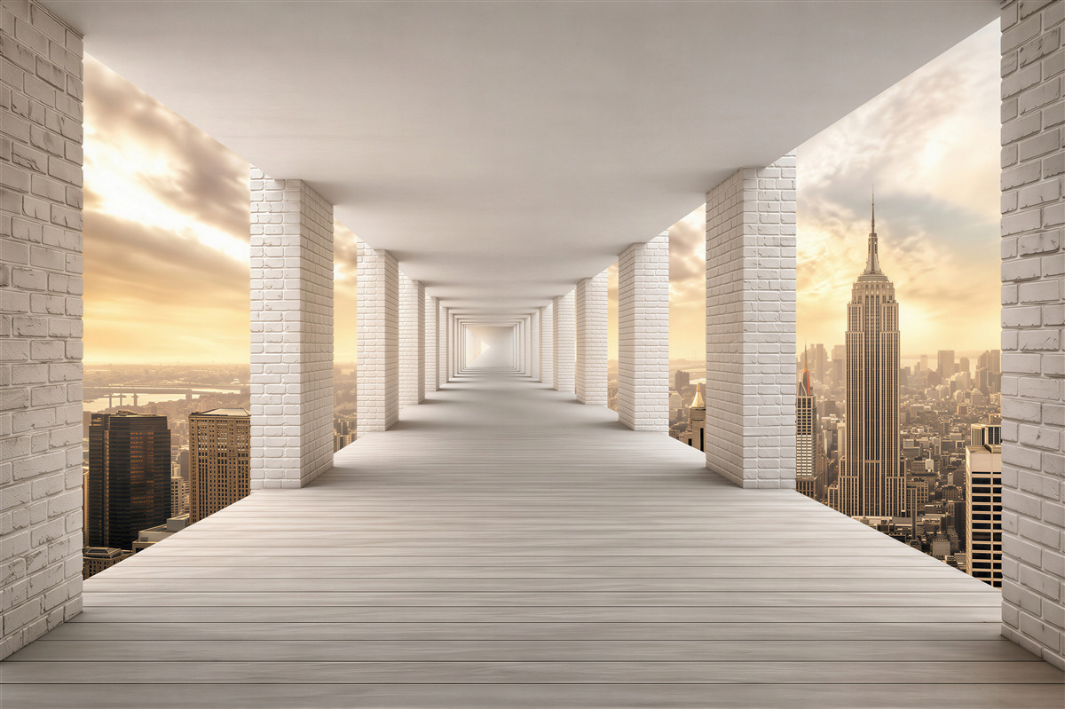 Fototapeta Tunel 3D przez miasto