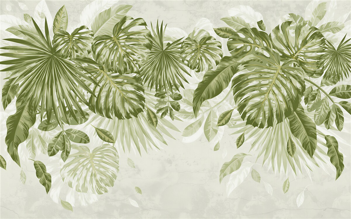 Fototapeta tropikalna monstera i liście bananów