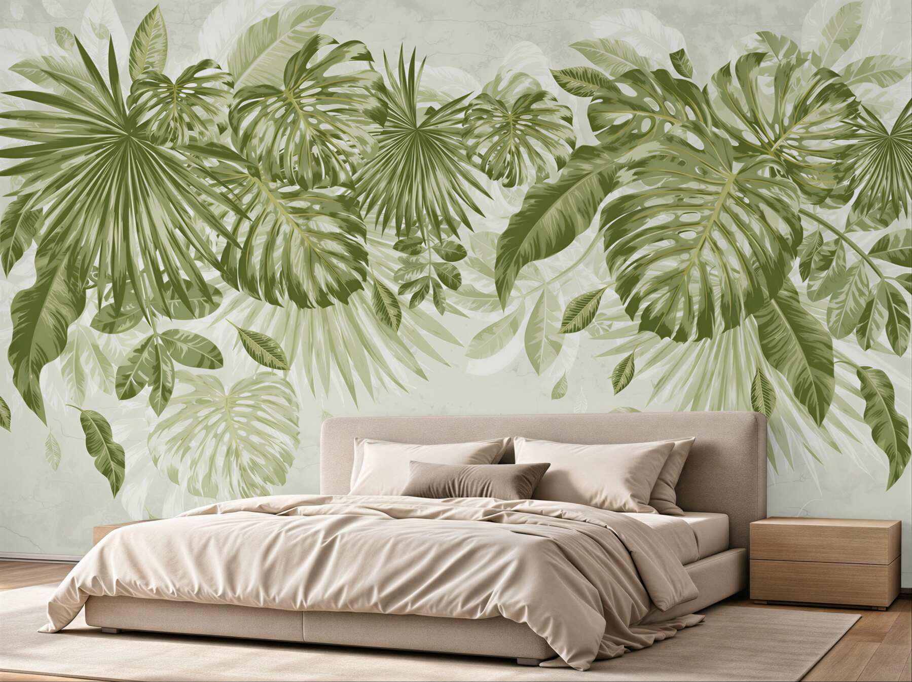 Fototapeta tropikalna monstera i liście bananów