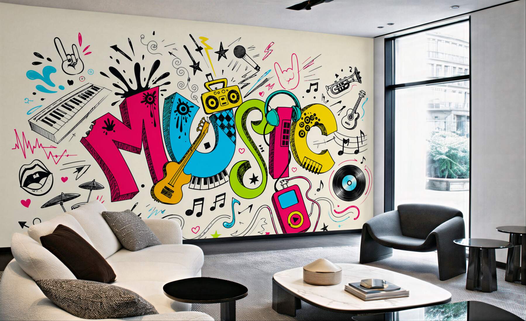 Fototapeta style muzyczne na graffiti?v23