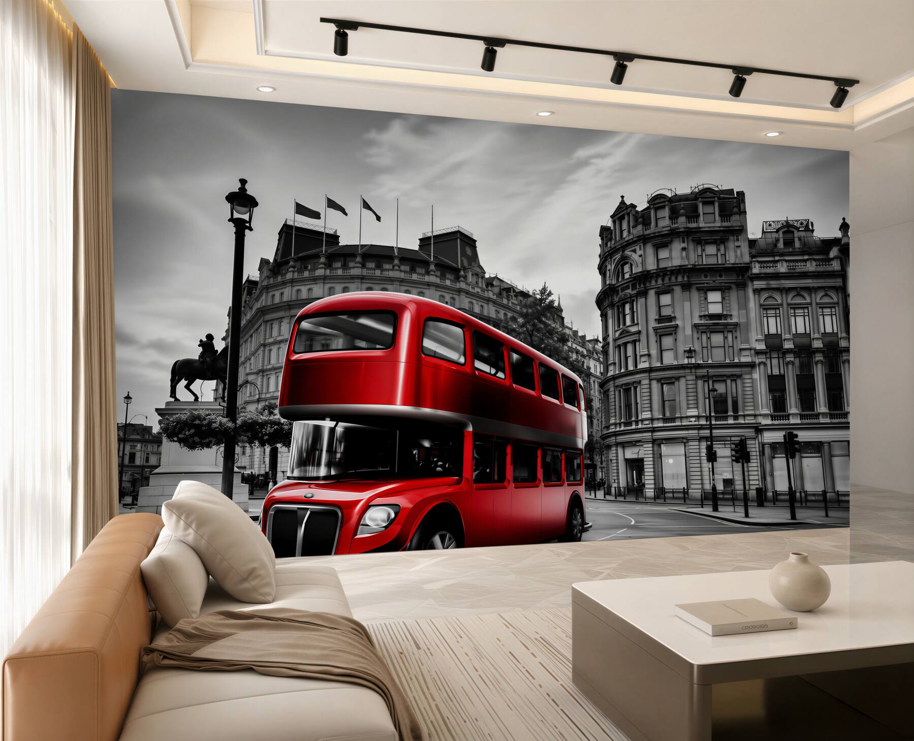 Fototapeta Londyński autobus na ulicy miejskiej?v23