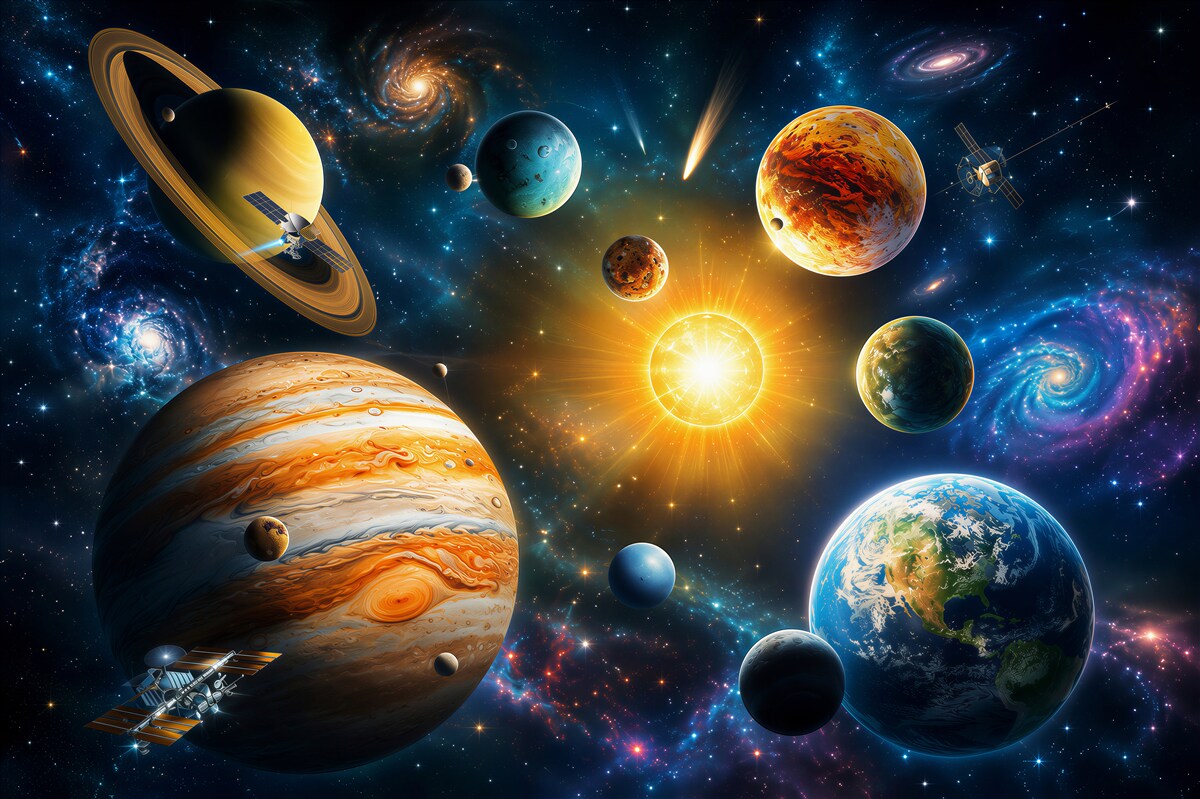 Fototapeta piękno różnych planet