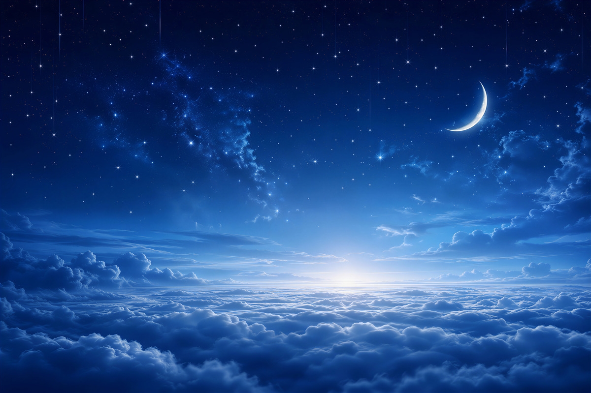 Fototapeta jasne światło nocnego księżyca nad wodą