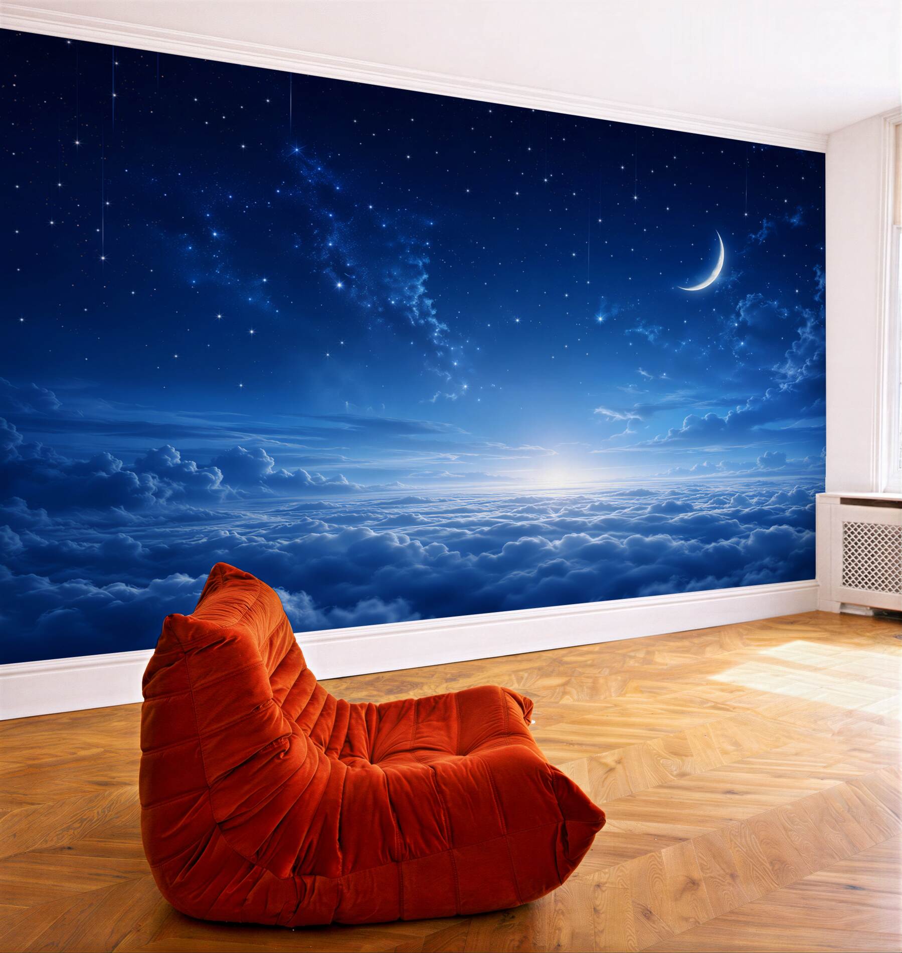 Fototapeta jasne światło nocnego księżyca nad wodą?v23