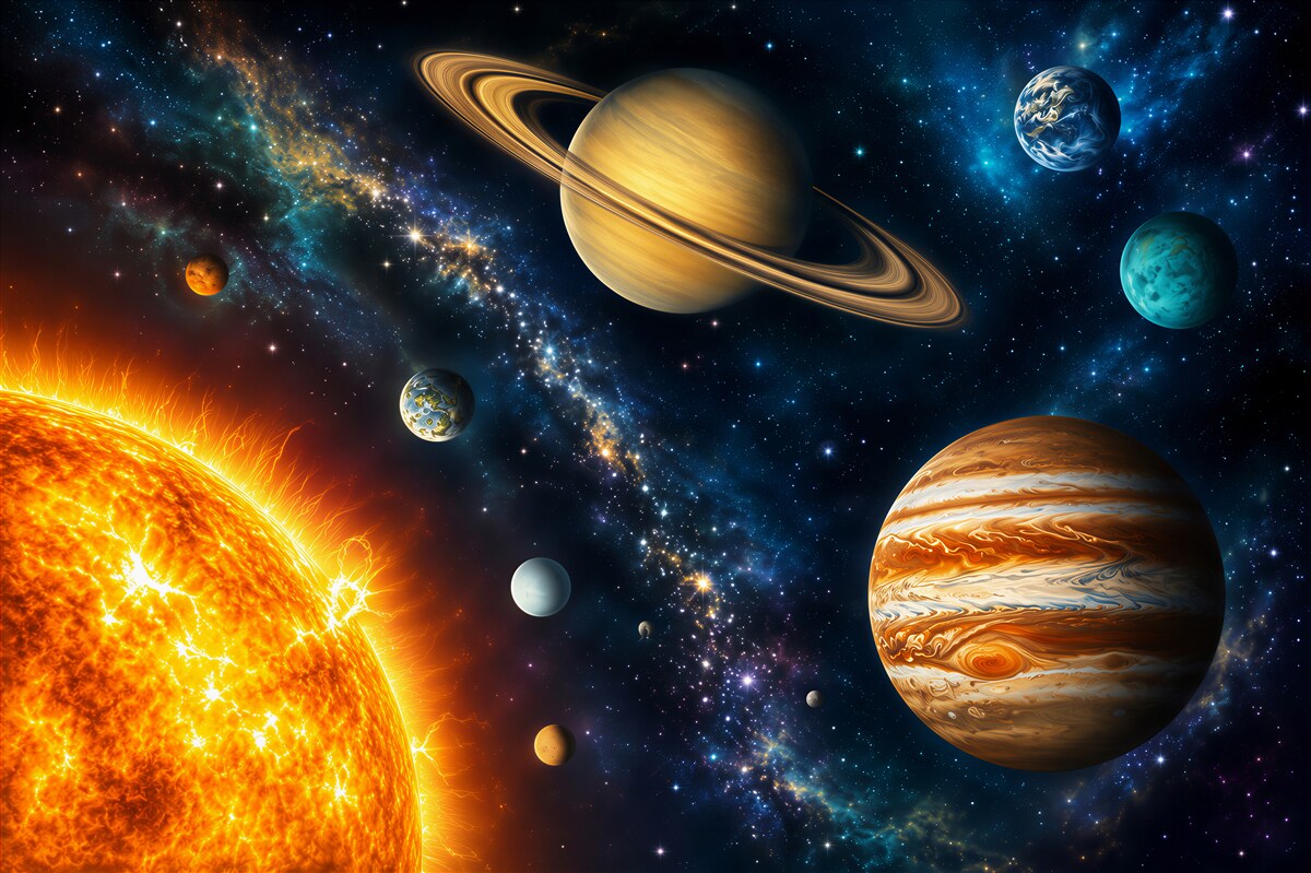 Fototapeta rozmiary planet i słońca