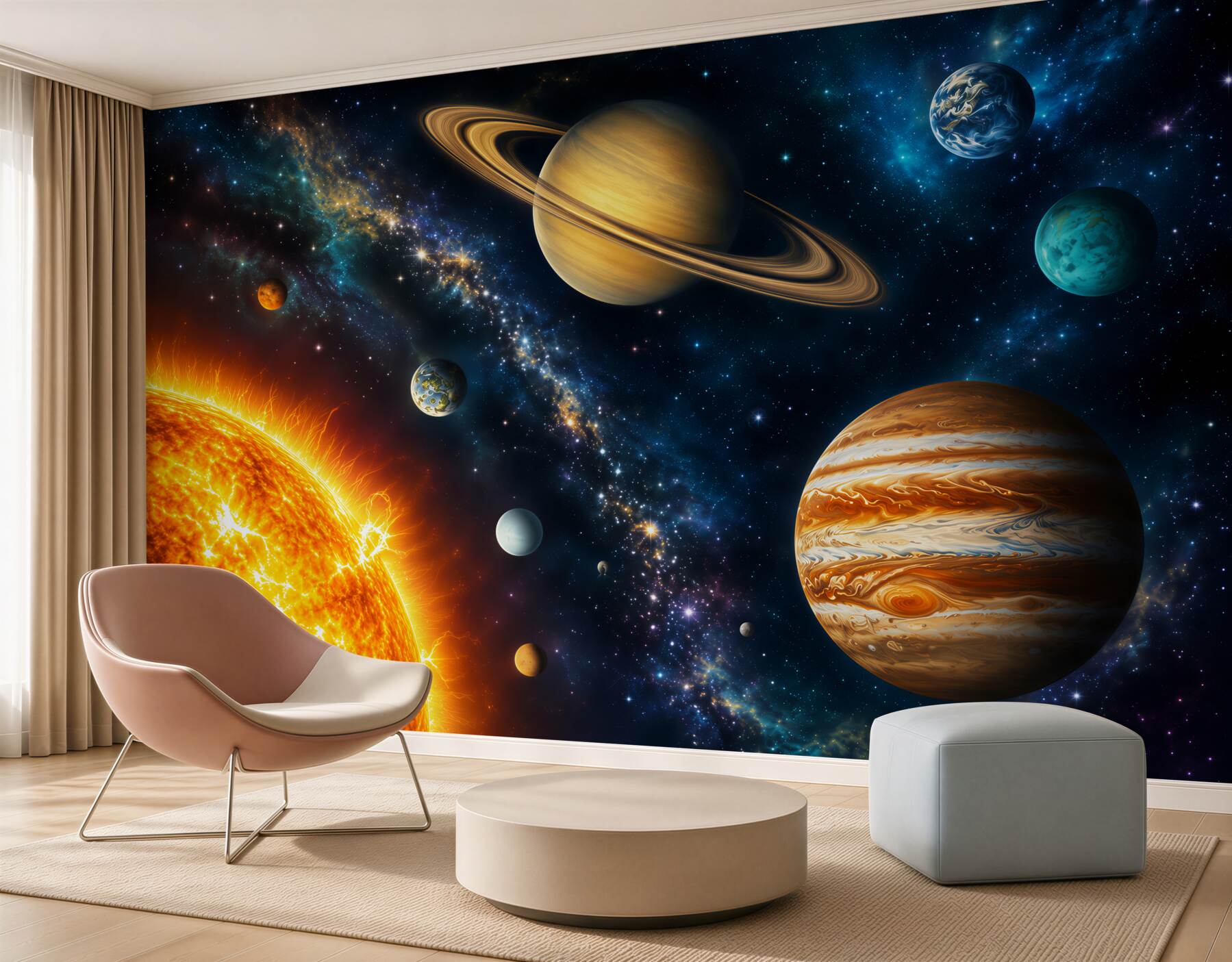 Fototapeta rozmiary planet i słońca