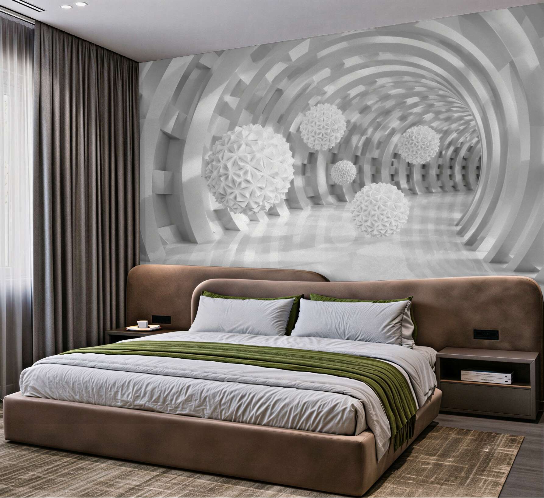 Fototapeta białe kule w okrągłych łukach?v23