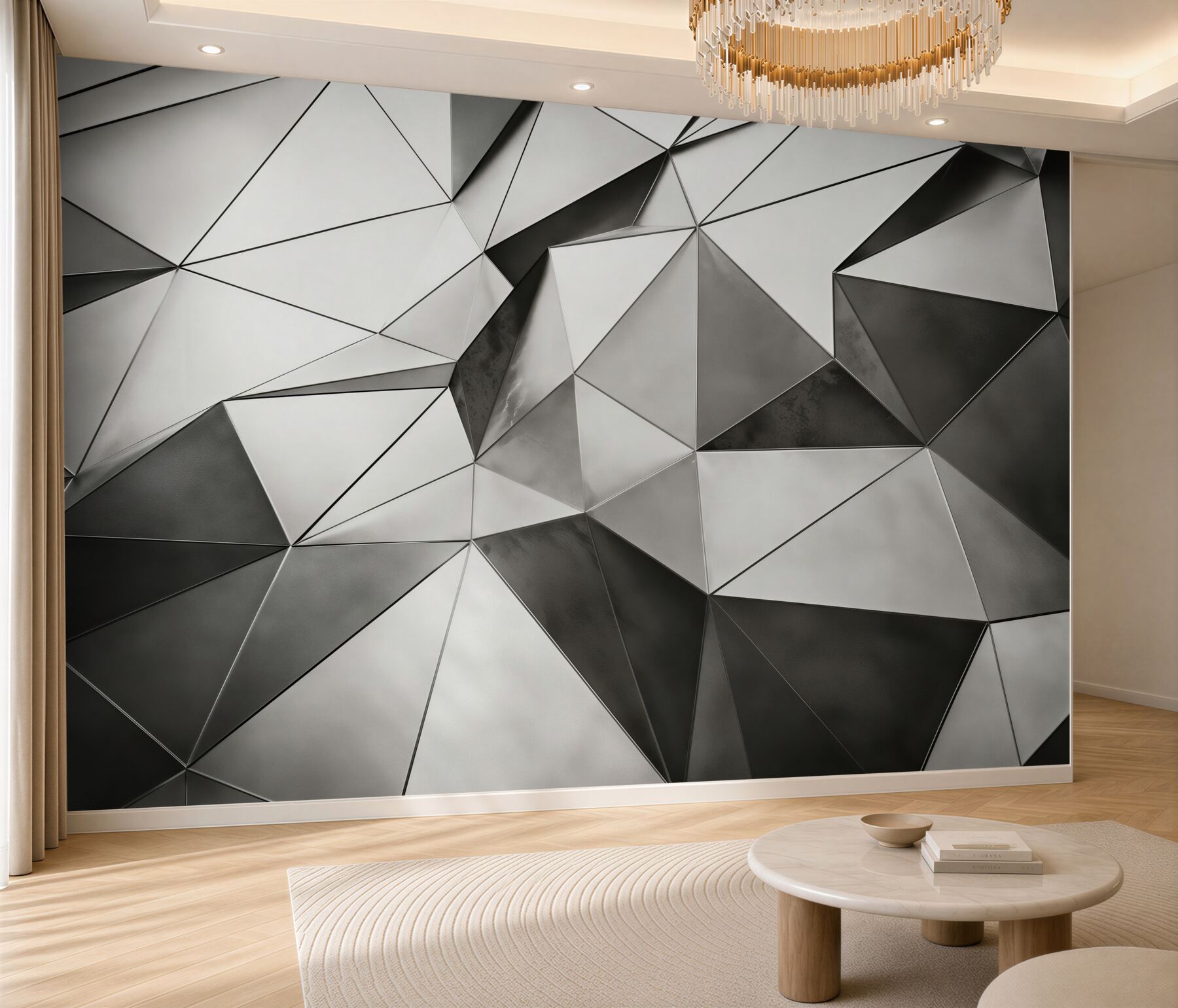 Fototapeta streszczenie geometryczne czarno-białe tło
