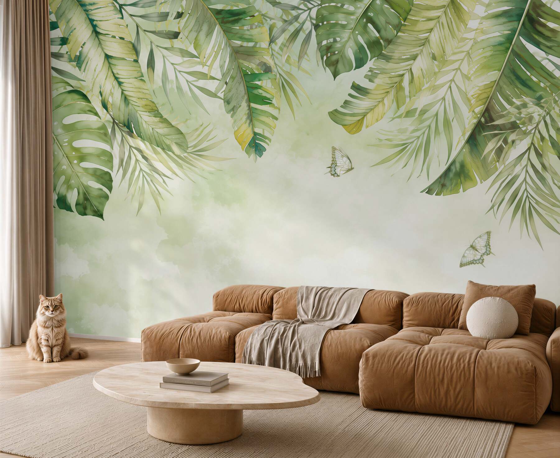 Fototapeta motyle wśród zieleni palm?v23