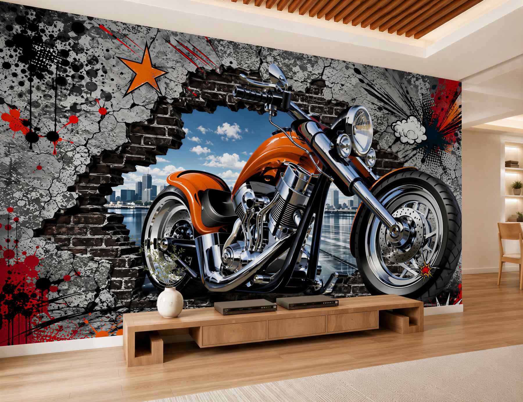Fototapeta graffiti na motocyklu