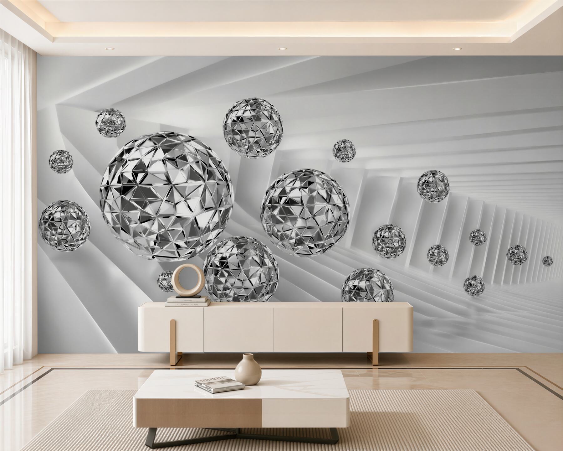 Fototapeta pływające diamenty w kształcie kuli?v23