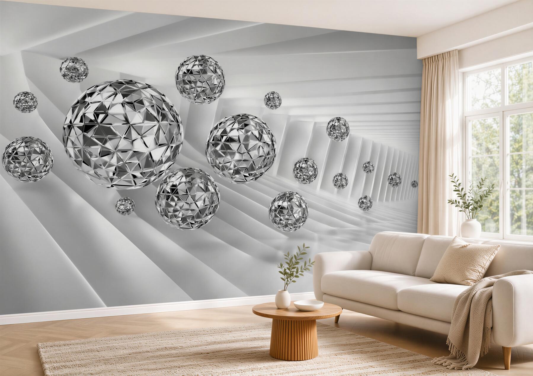 Fototapeta pływające diamenty w kształcie kuli
