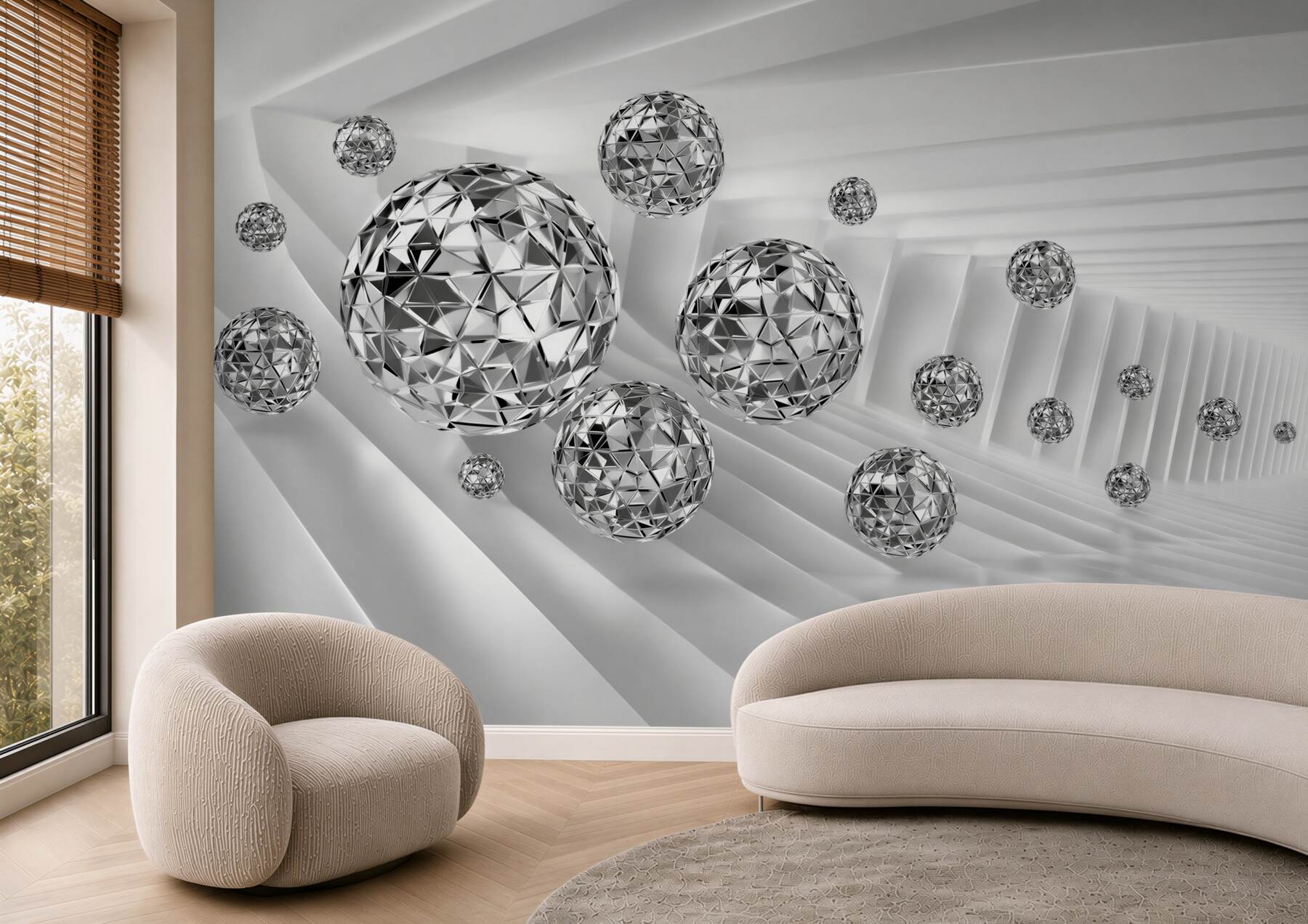 Fototapeta pływające diamenty w kształcie kuli?v23