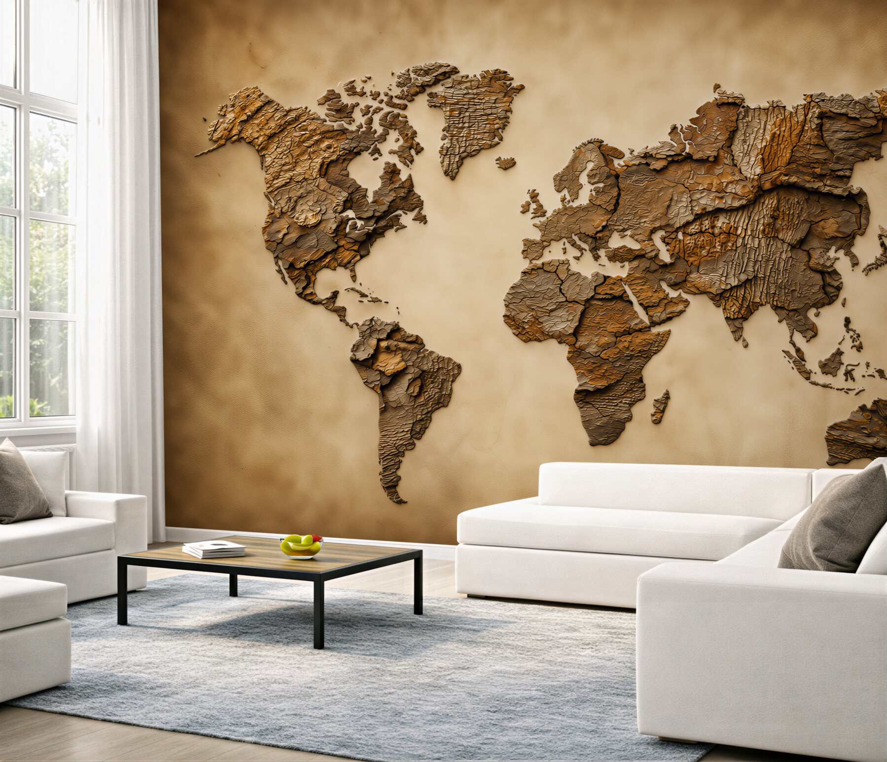 Fototapeta mapa świata z wysokościami gór?v23
