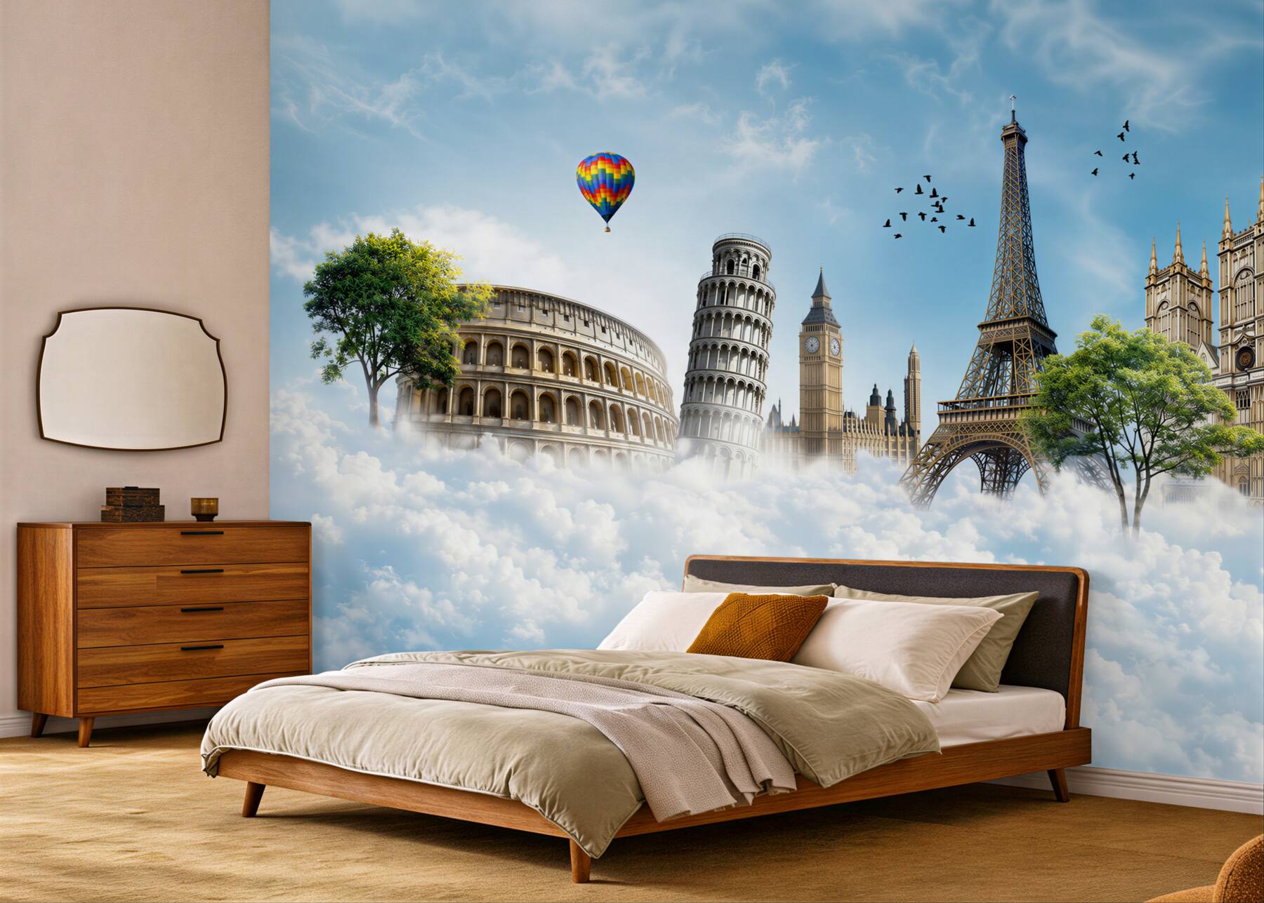 Fototapeta Zabytki europejskich miast w chmurach?v23