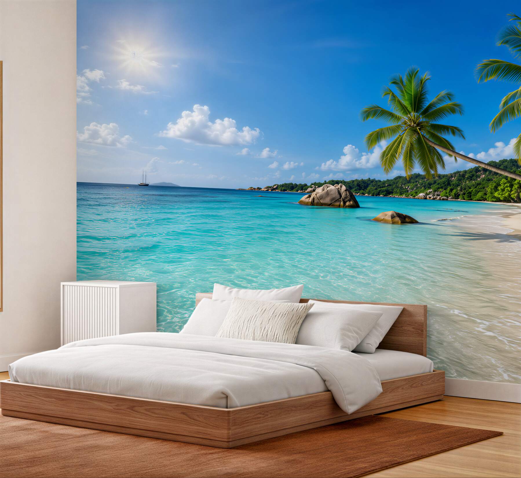 Fototapeta niebieska woda w pobliżu tropikalnej plaży?v23