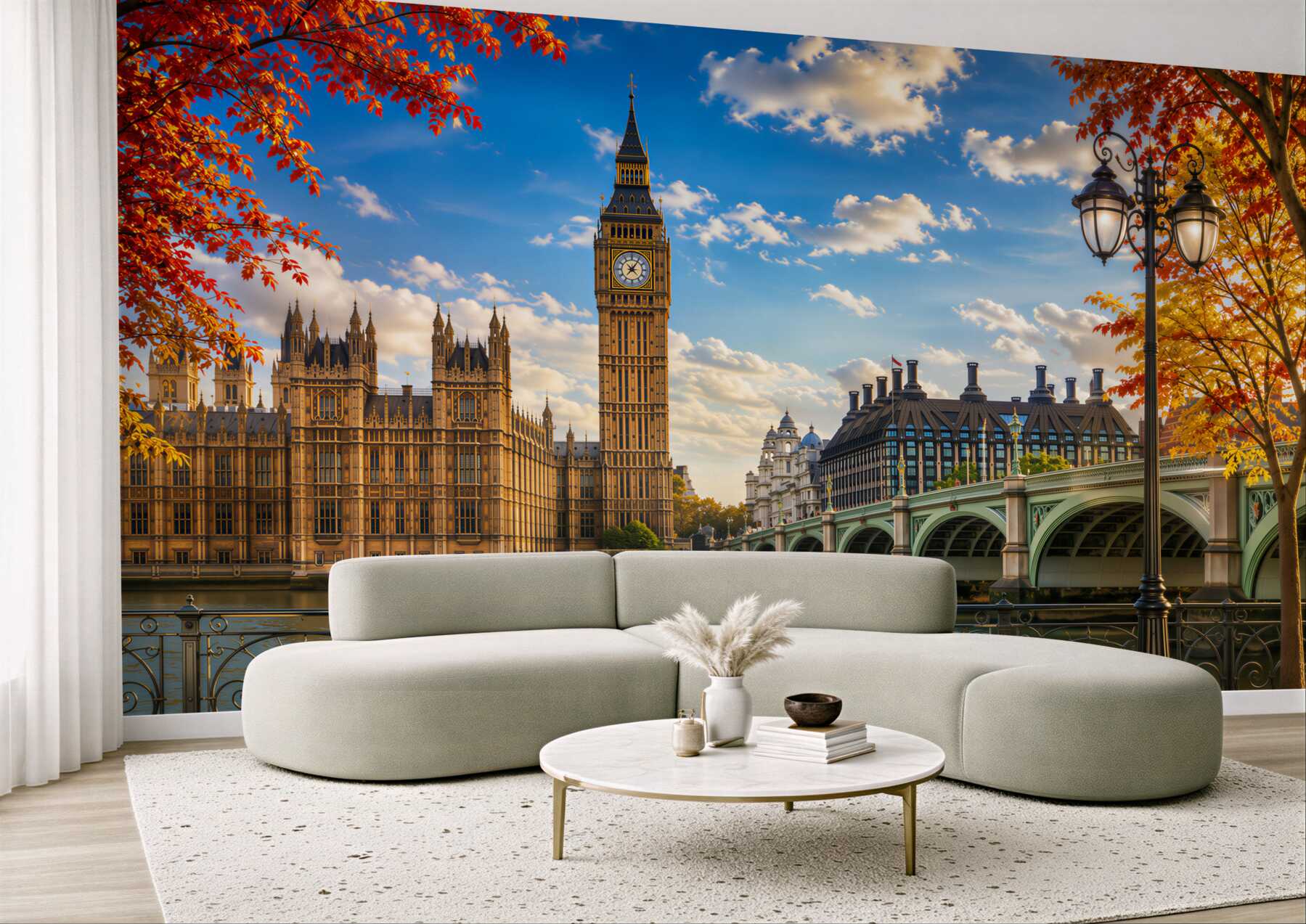 Fototapeta Most Tamizy i Big Ben jesienią?v23