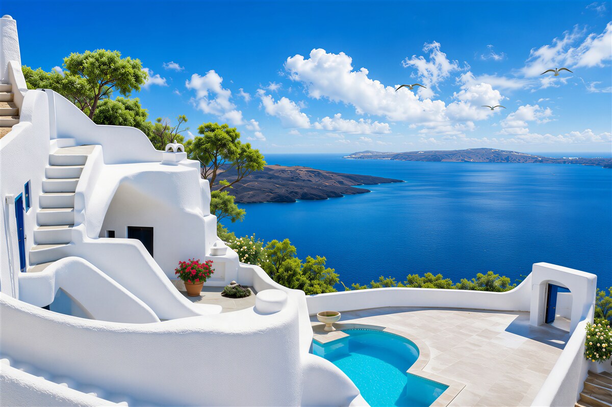 Fototapeta grecka wyspa santorini