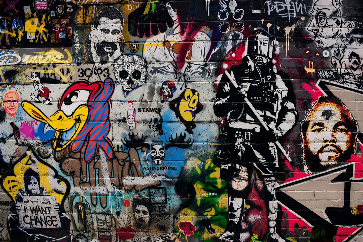 Fototapeta Ściana pokryta graffiti