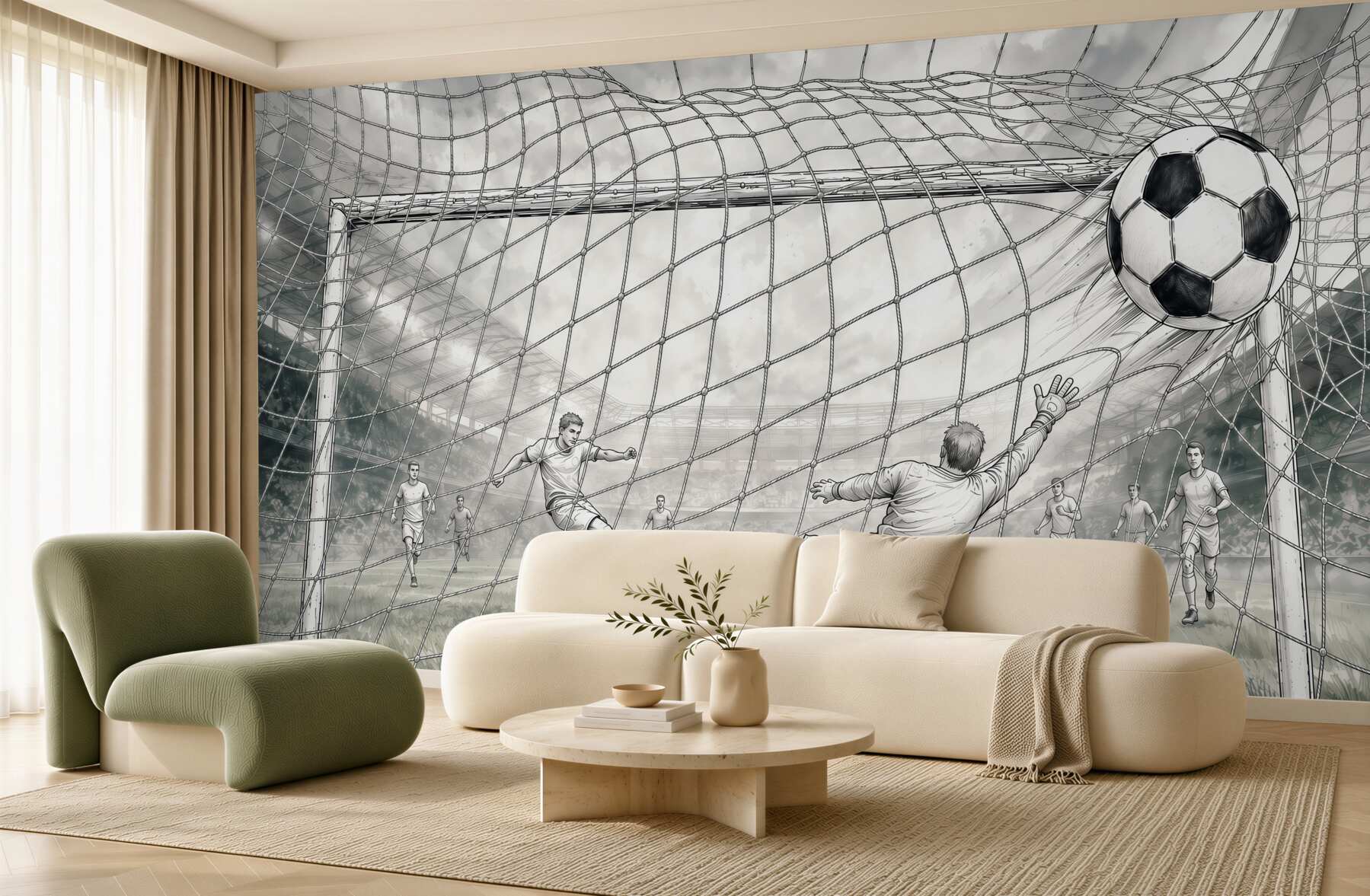 Fototapeta Sylwetki graczy na boisku piłkarskim?v23