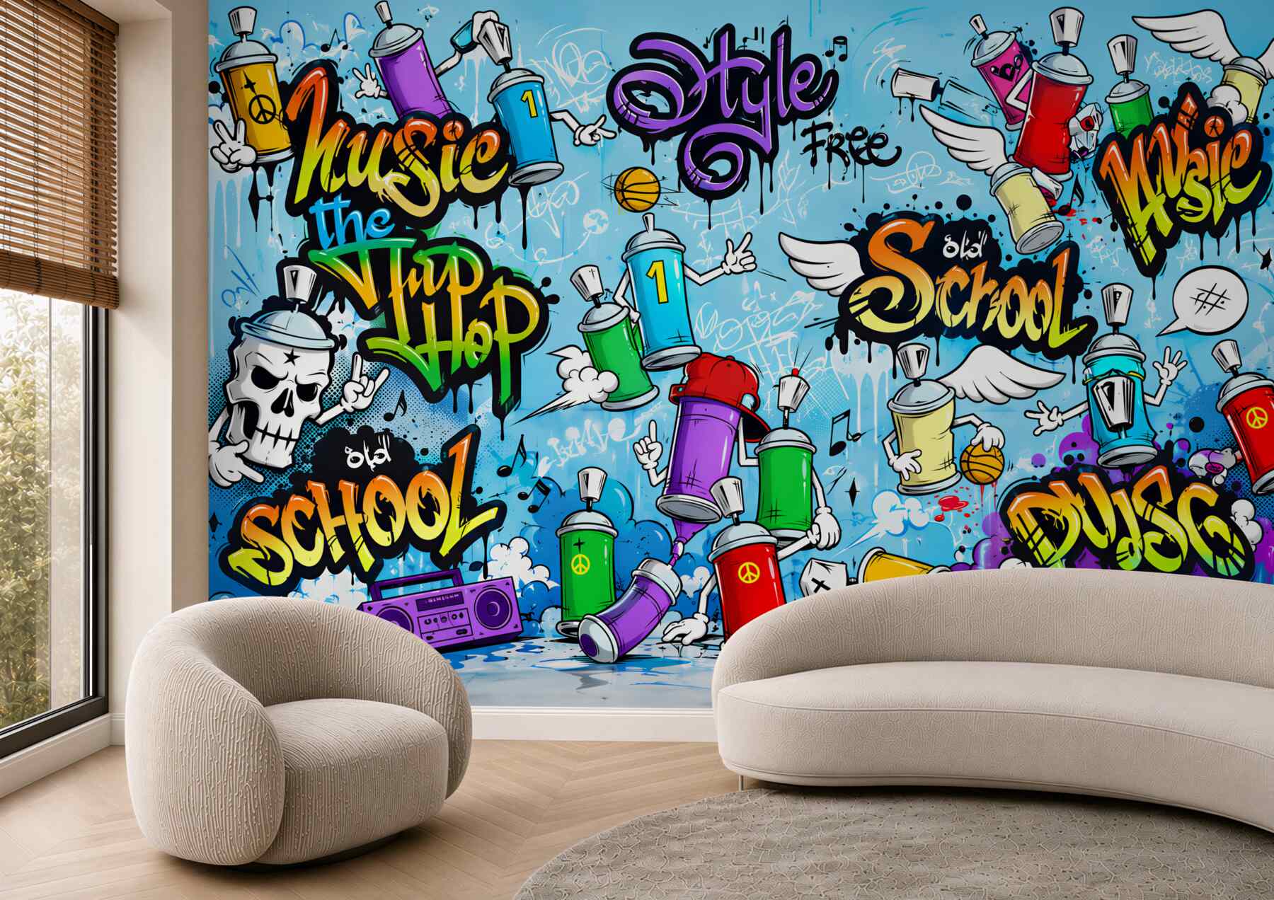 Fototapeta wielokolorowe wszelkiego rodzaju graffiti
