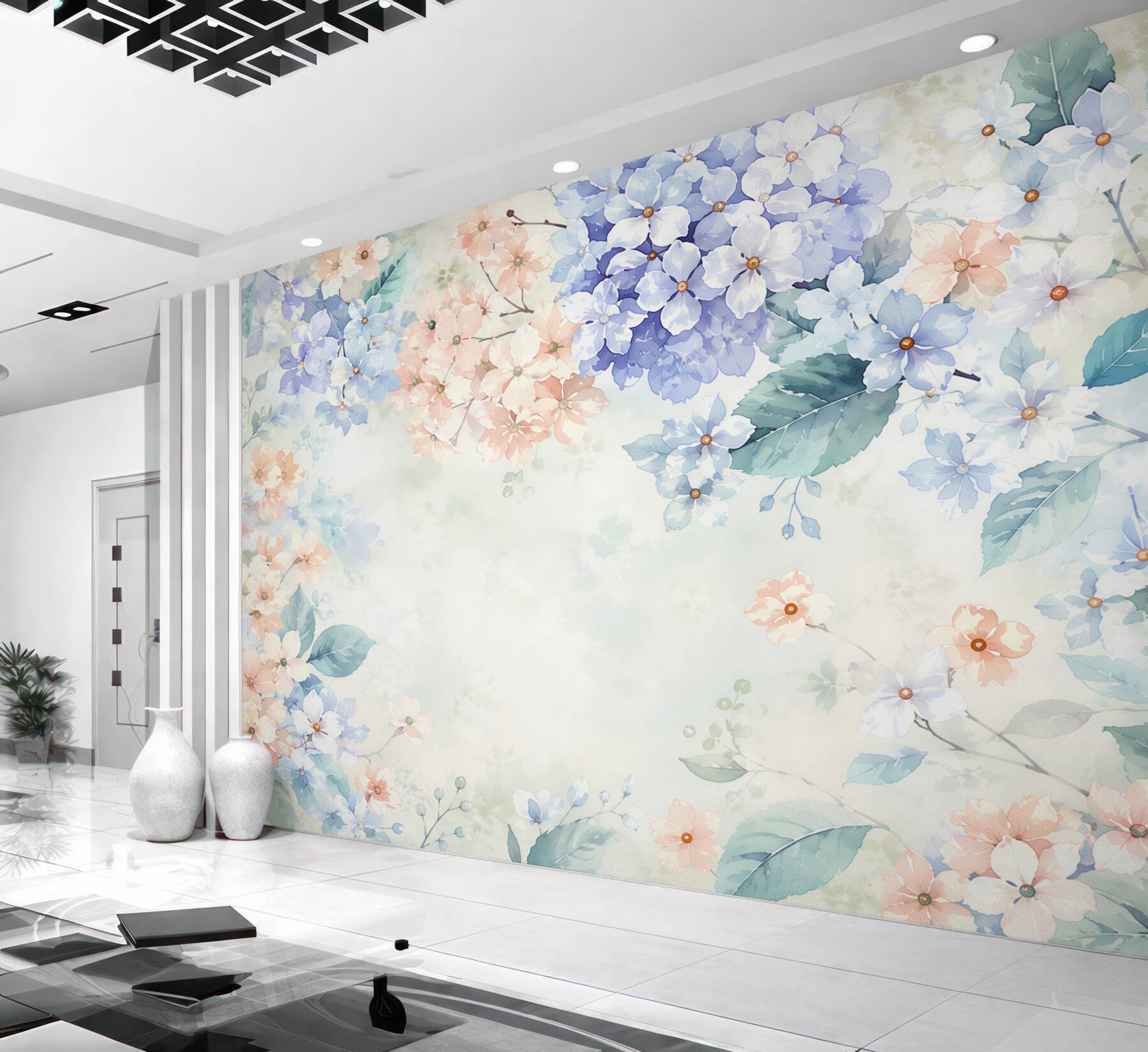 Fototapeta Jasne wiosenne kwiaty hortensji?v23