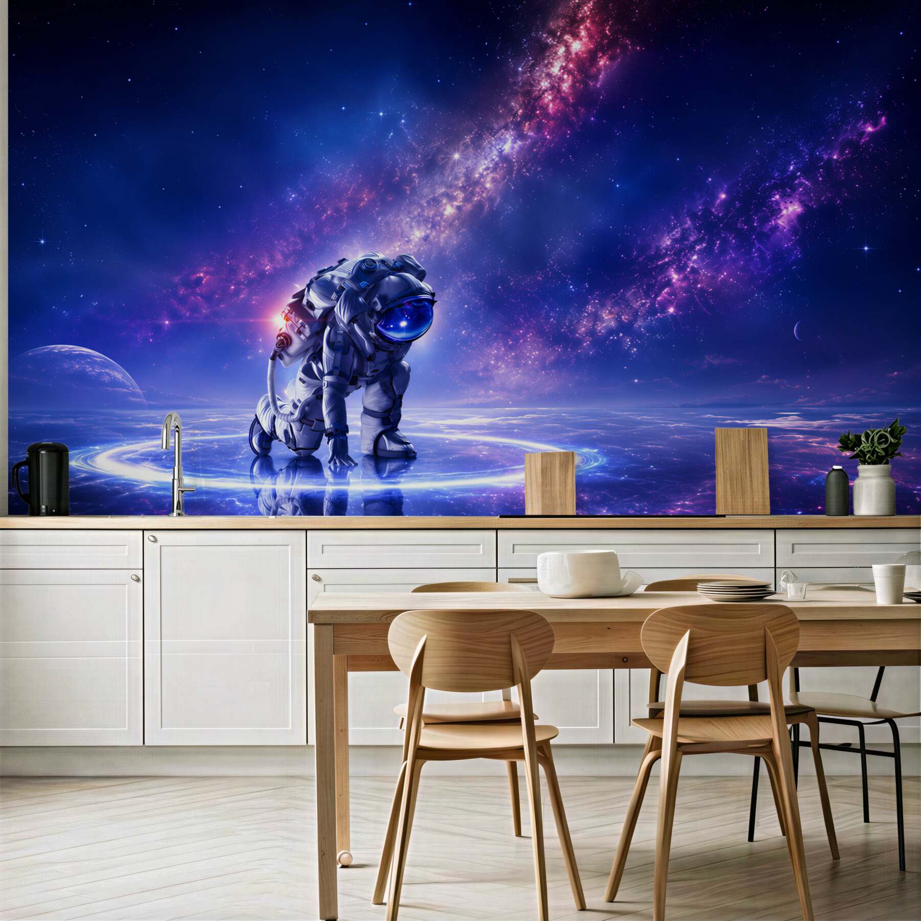 Fototapeta astronauta w pastelowym kosmosie dla pokoju dziecka?v23