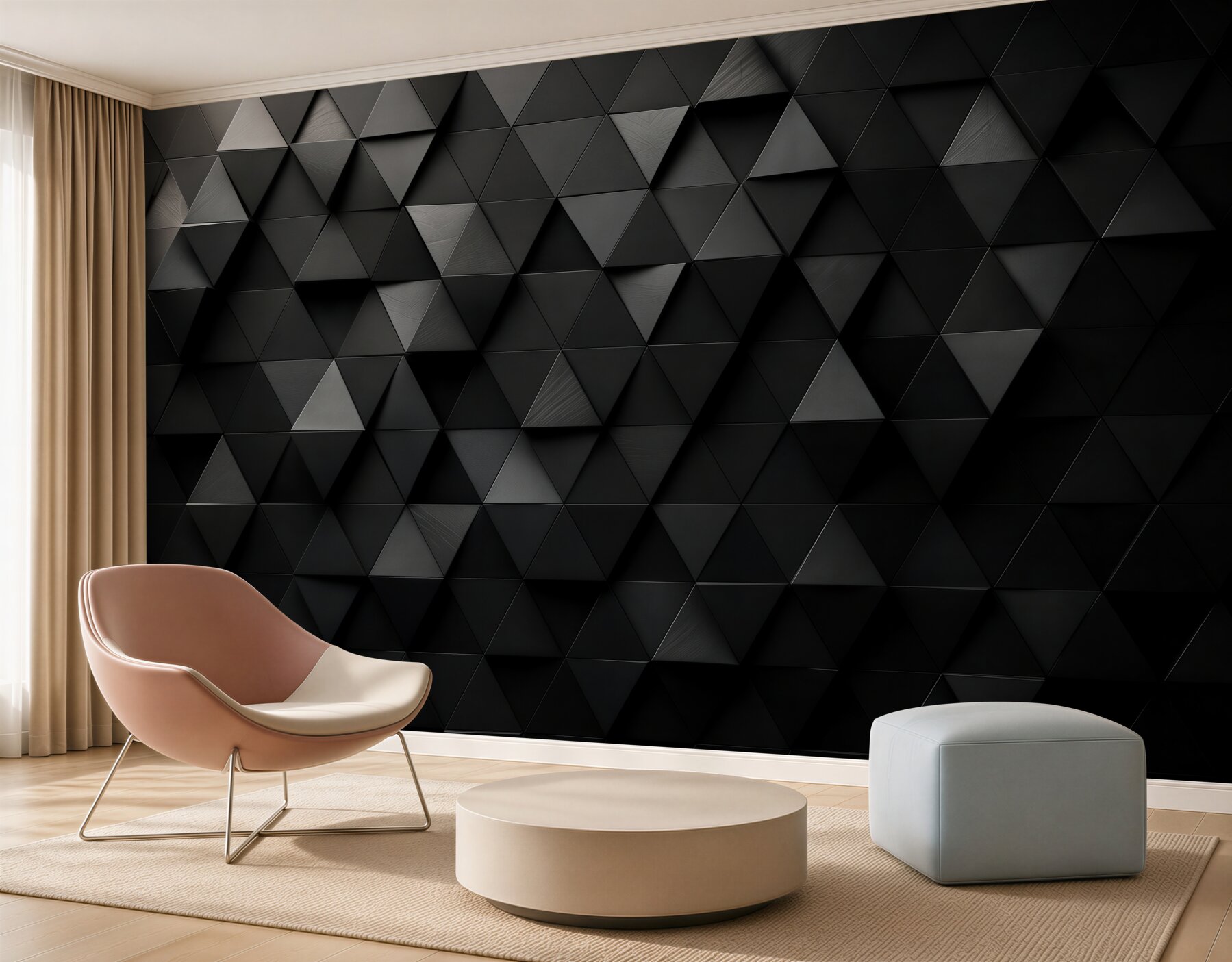 Fototapeta geometryczne trójkąty 3D szare nowoczesne do biura