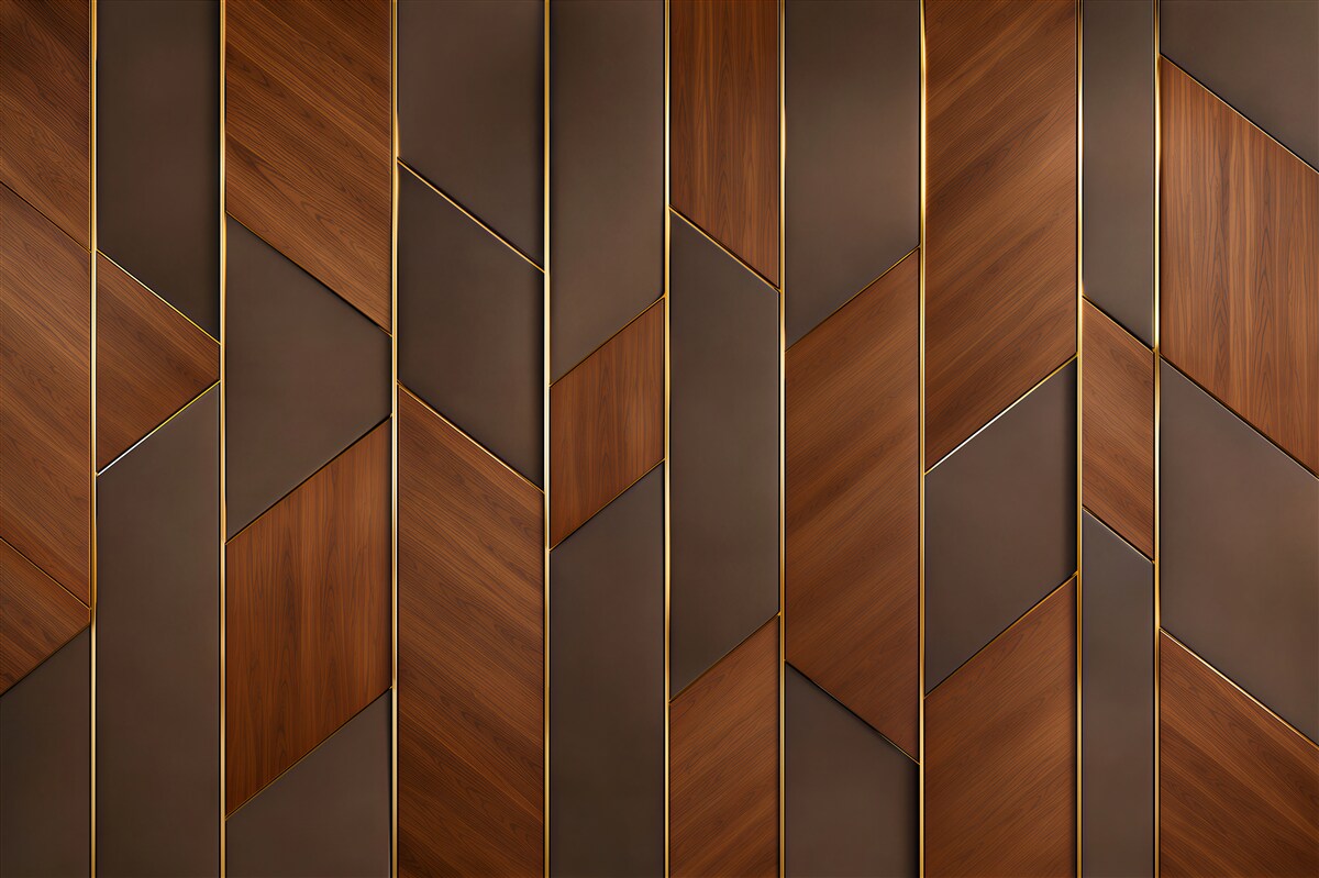 Fototapeta geometryczne panele beżowe nowoczesna dekoracja 3D