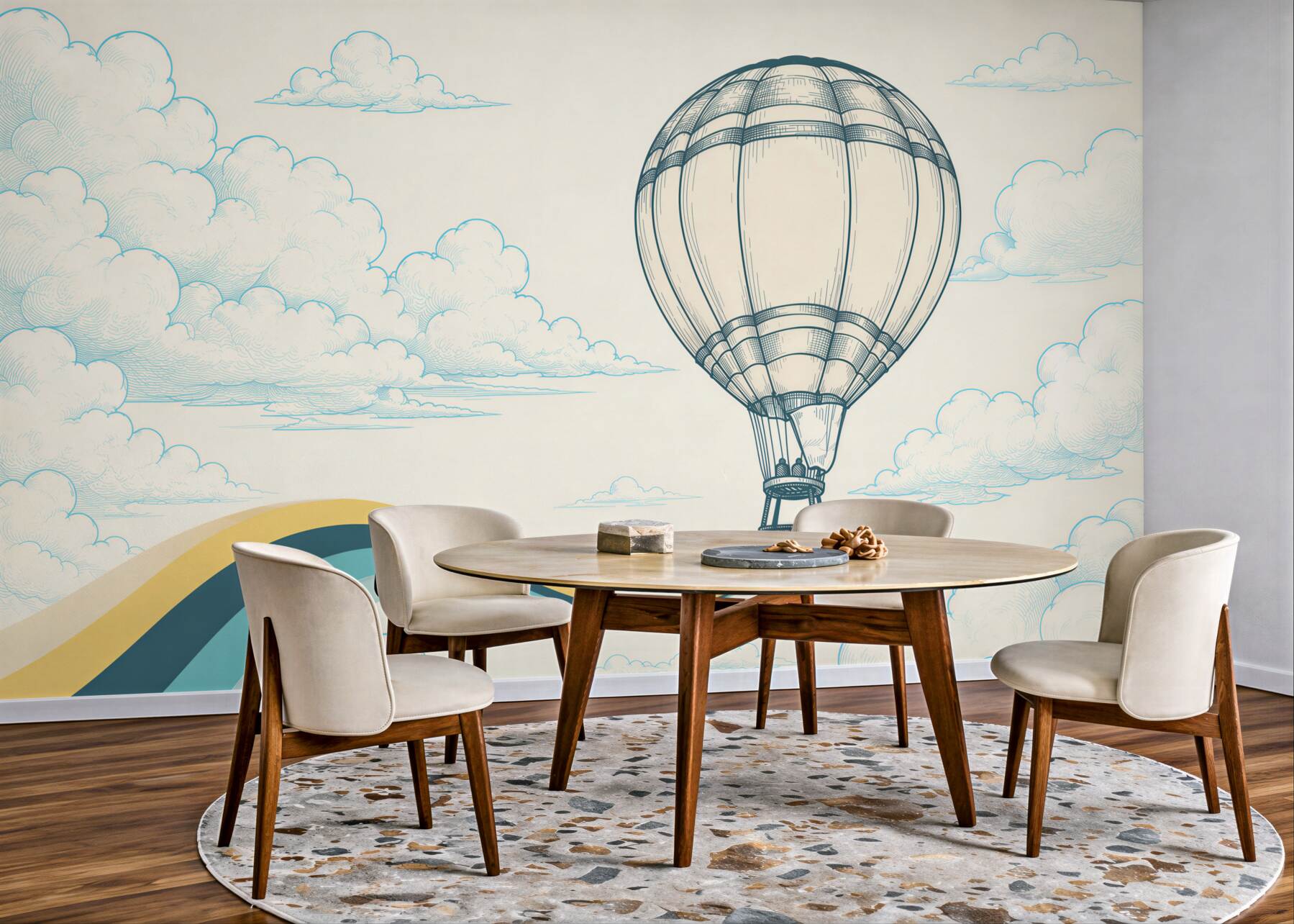 Fototapeta balon w chmurach pastelowe niebo dla dzieci?v23