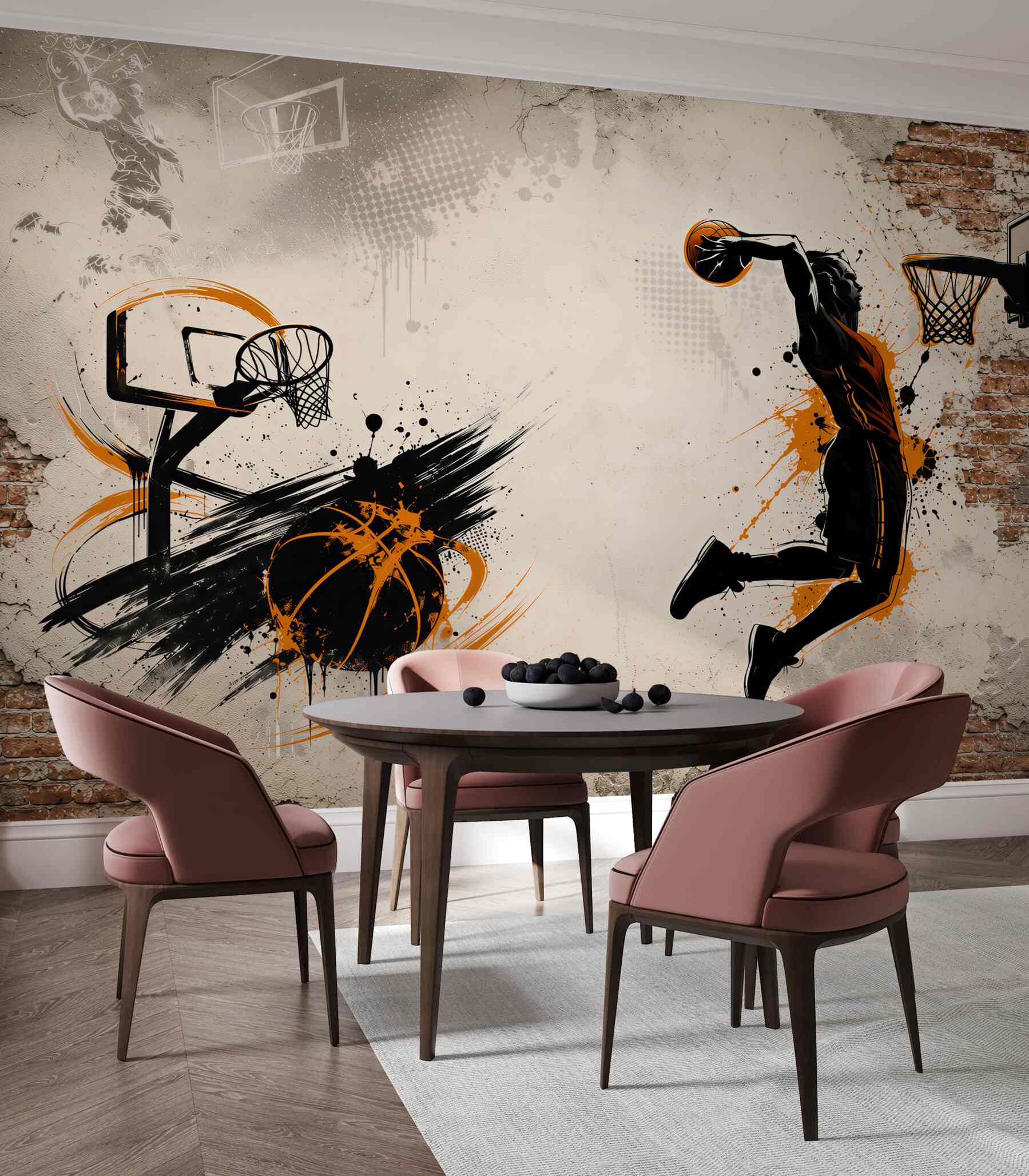 Fototapeta koszykarz wsad do kosza nowoczesna sportowa?v23