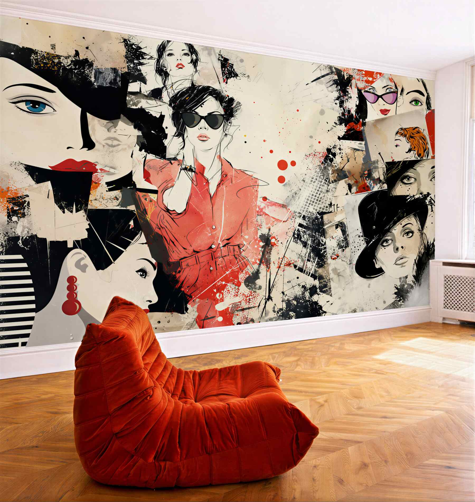 Fototapeta modne kobiety w okularach akwarelowa ilustracja fashion?v23