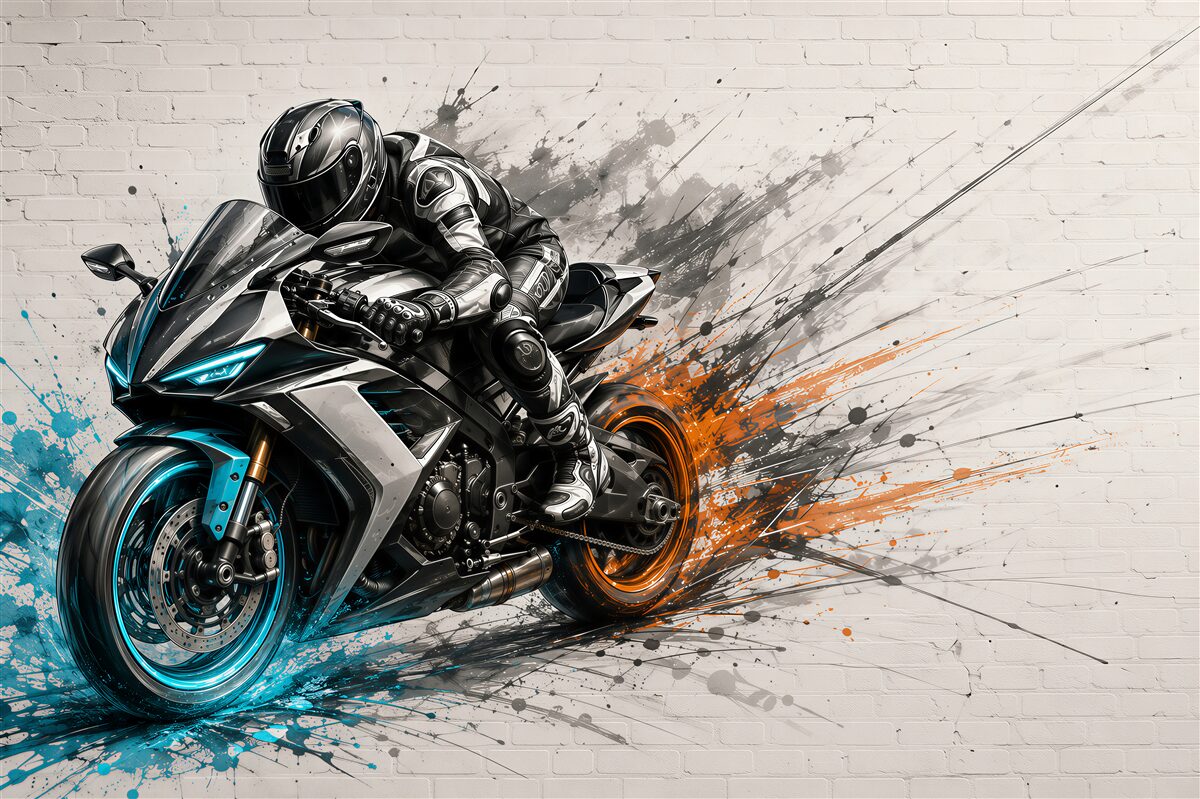 Fototapeta motocykl sportowy dynamiczny nowoczesna ilustracja