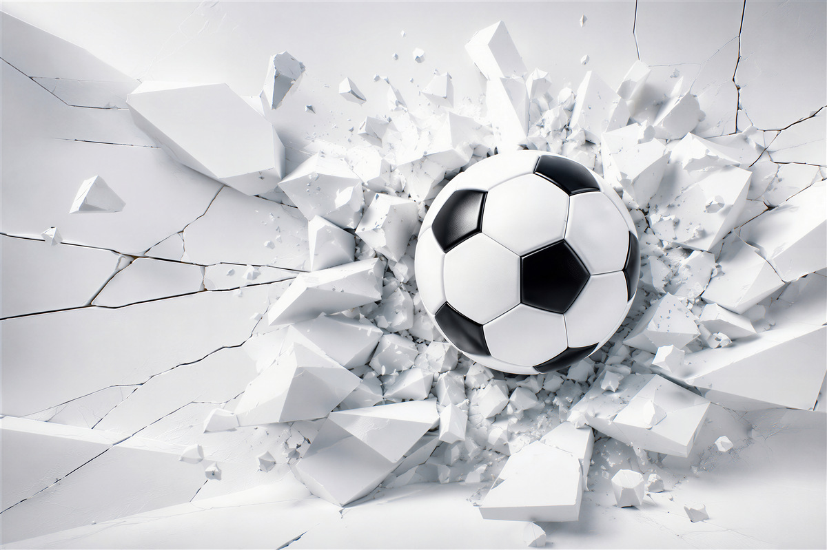 Fototapeta piłka nożna 3D w nowoczesnym stylu sportowym