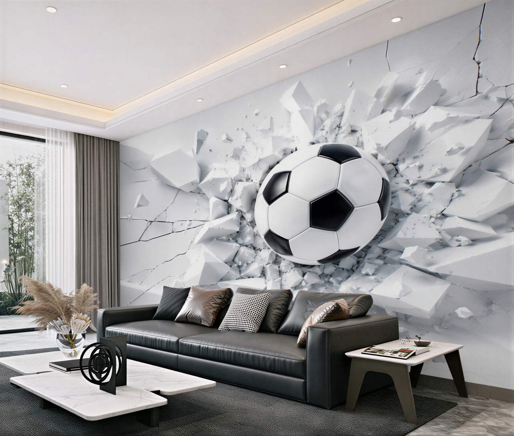 Fototapeta piłka nożna 3D w nowoczesnym stylu sportowym?v23
