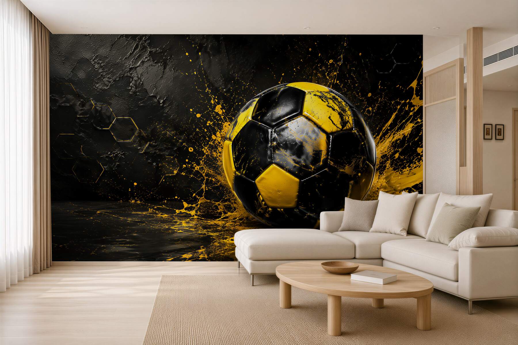 Fototapeta piłka w złotym energetycznym splashu?v23