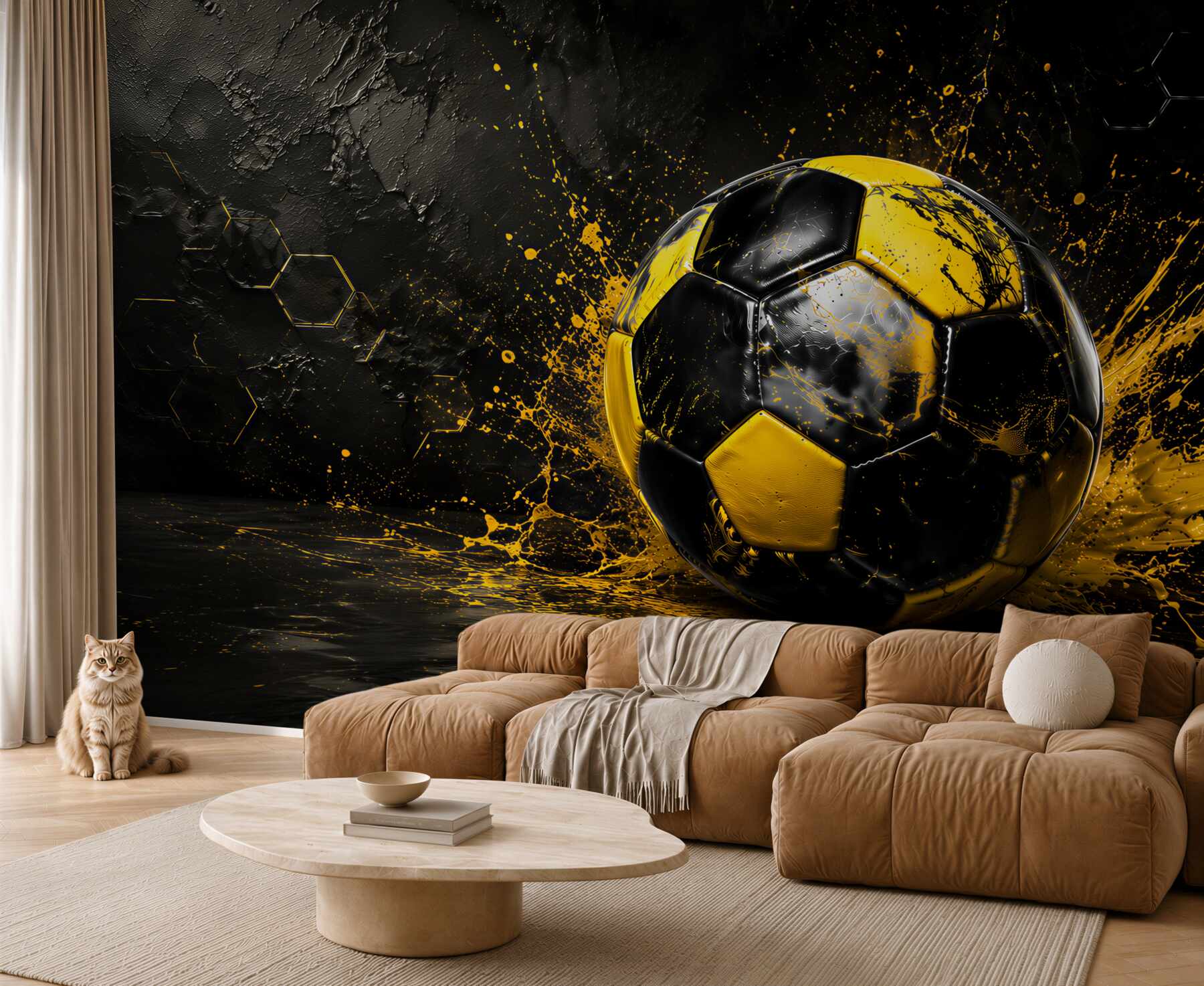 Fototapeta piłka w złotym energetycznym splashu?v23